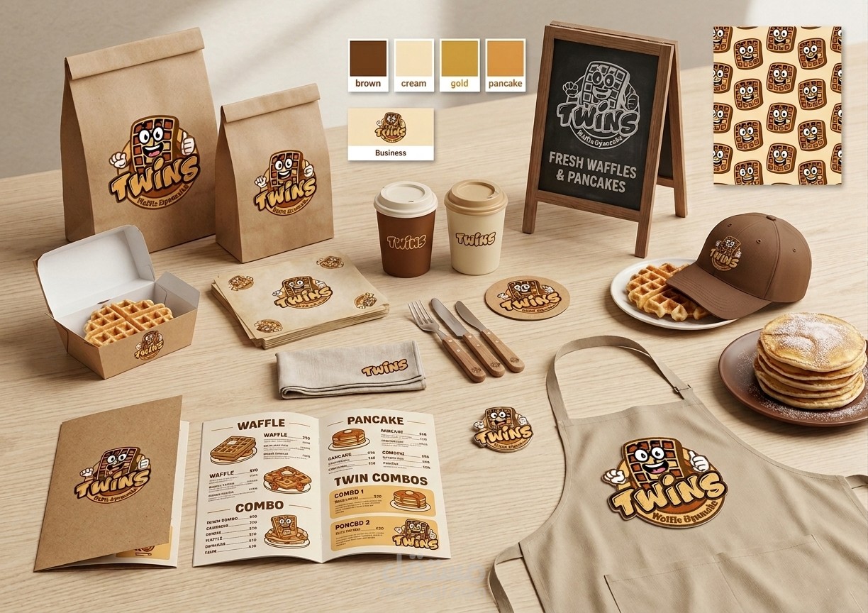 هوية مطعم وكافيه twins waffle