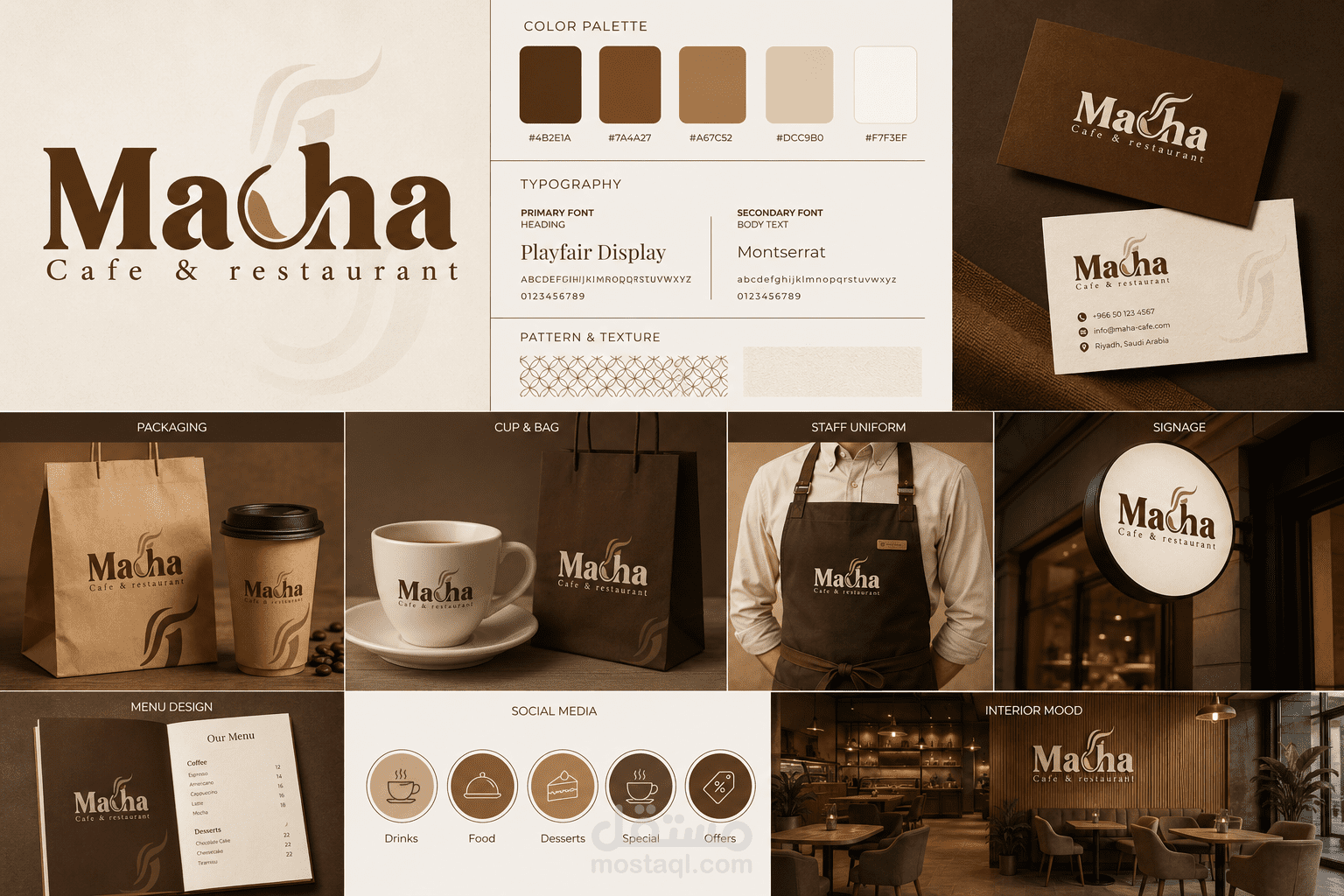 شعار وهوية بصرية كافيه Macha