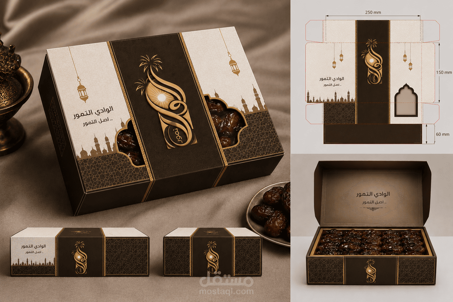 علبة  تمور فاخرة شركة الوادي للتمور
