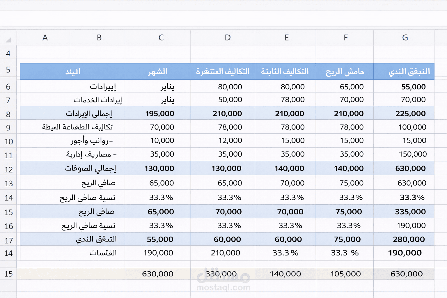 تحليل مالي وتقديم التقارير المالية
