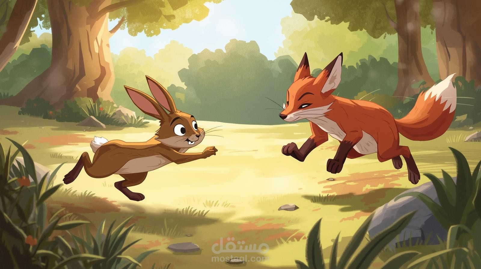 قصة الأرنب الذكي والثعلب المكار