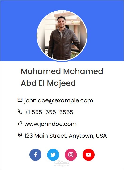 تصميم وتطوير Portfolio Card احترافي باستخدام HTML / CSS