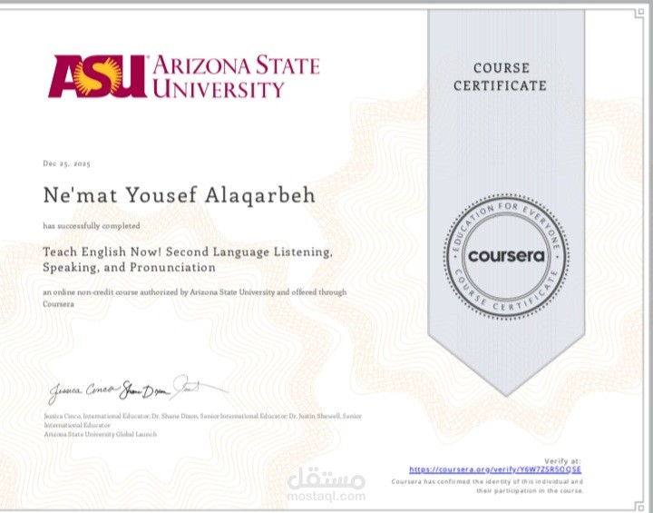 TESOL CERTIFICATE: listening, speaking and Pronunciation