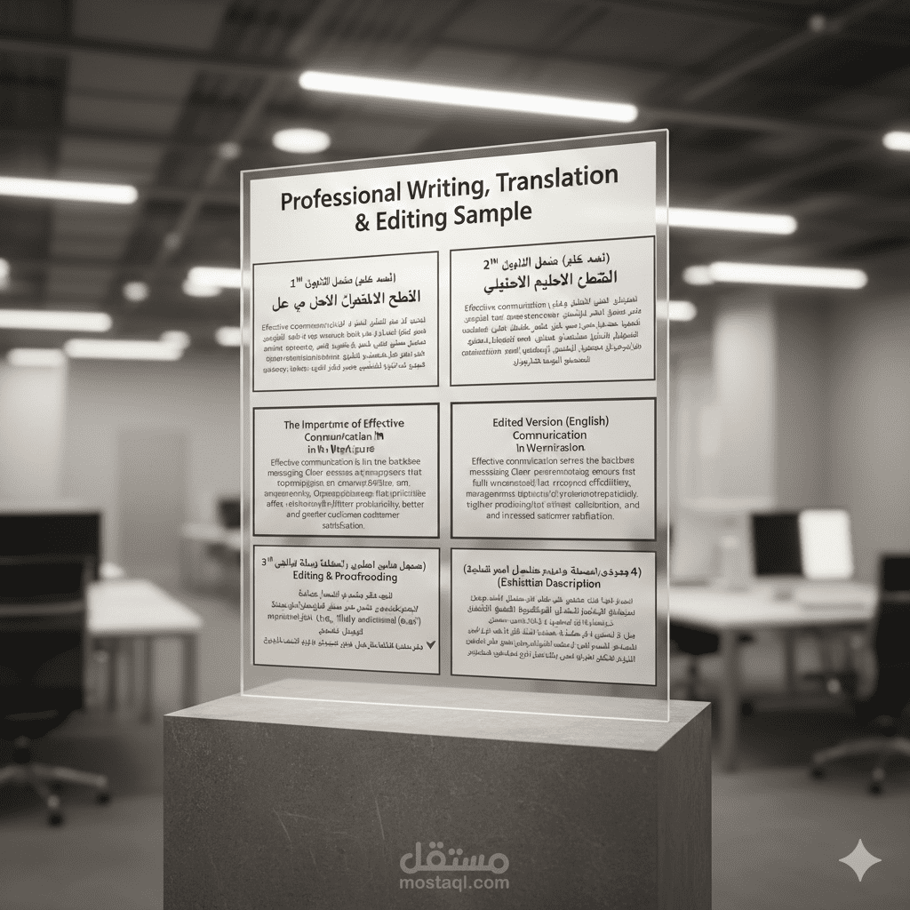 نموذج للكتابة + الترجمة+ والتحرير