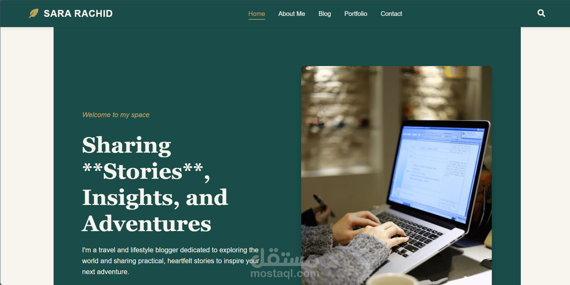 موقع بورتفوليو لمدونة Portfolio website for a Blogger