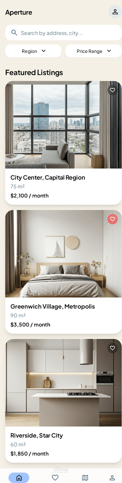 تطبيق تأجير واستئجار الشقق السكنية – Backend + واجهات أولية