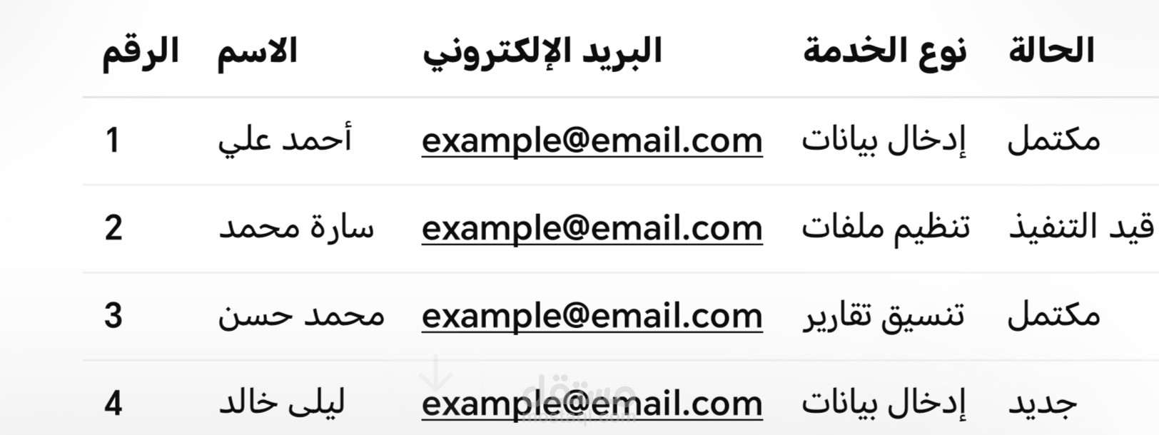 نموذج إدخال وتنظيم بيانات إدارية