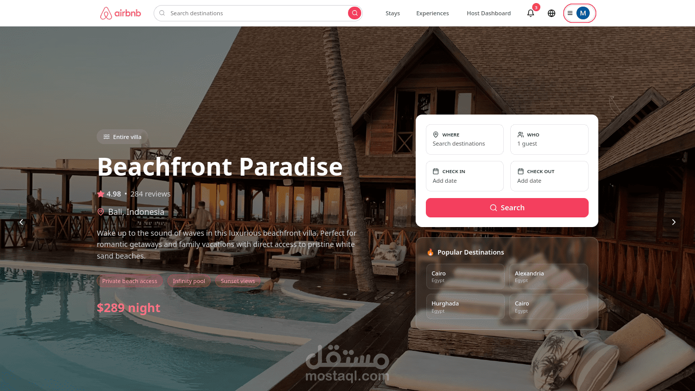 Airbnb Clone – منصة حجز عقارات Full-Stack