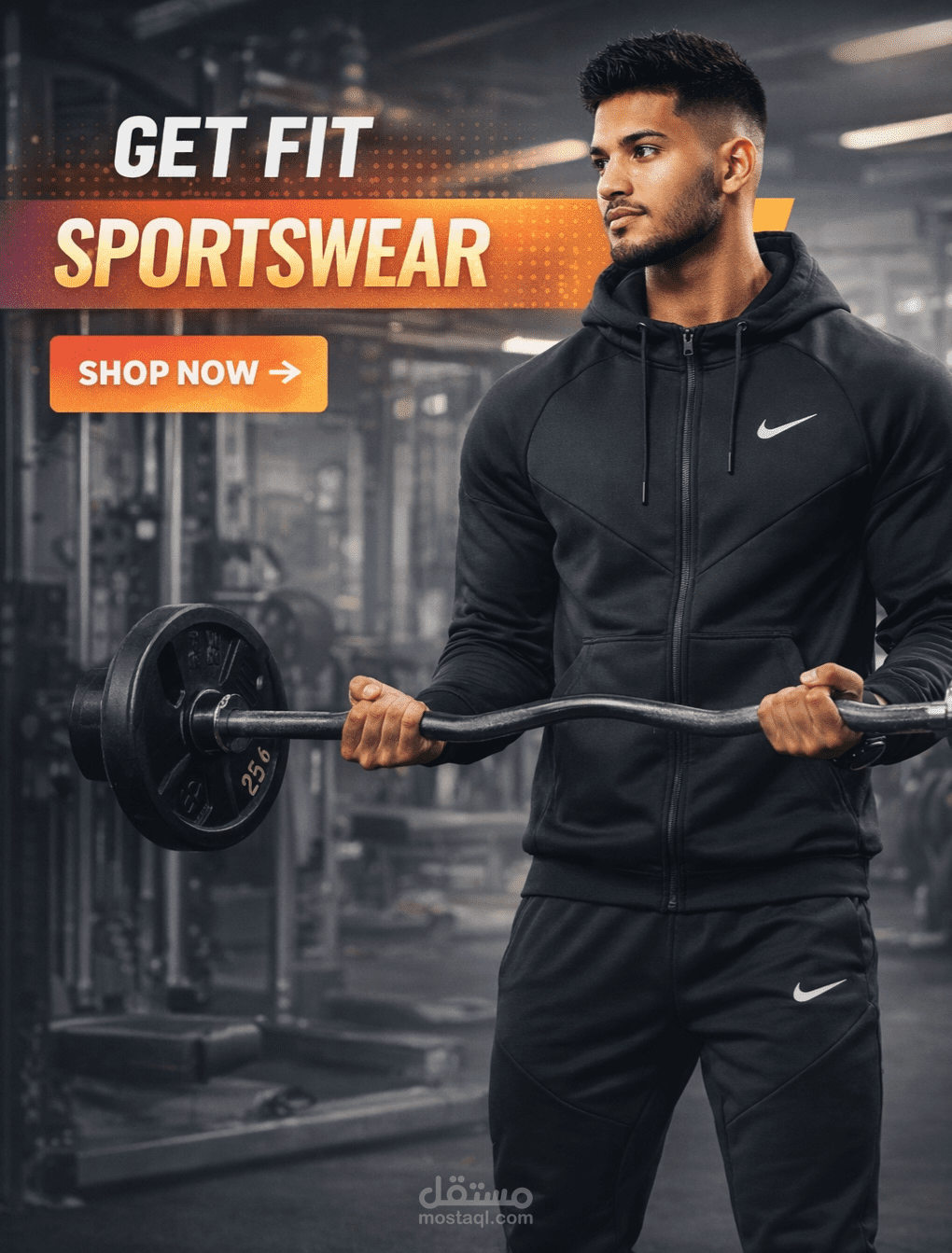 إعلان ملابس رياضية جاهز للنشر على فيسبوك وإنستجرام