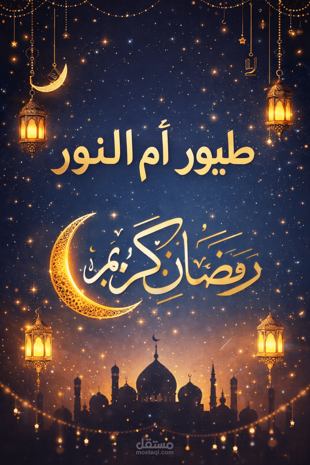تصميم بوست تهنئة رمضان للسوشيال ميديا