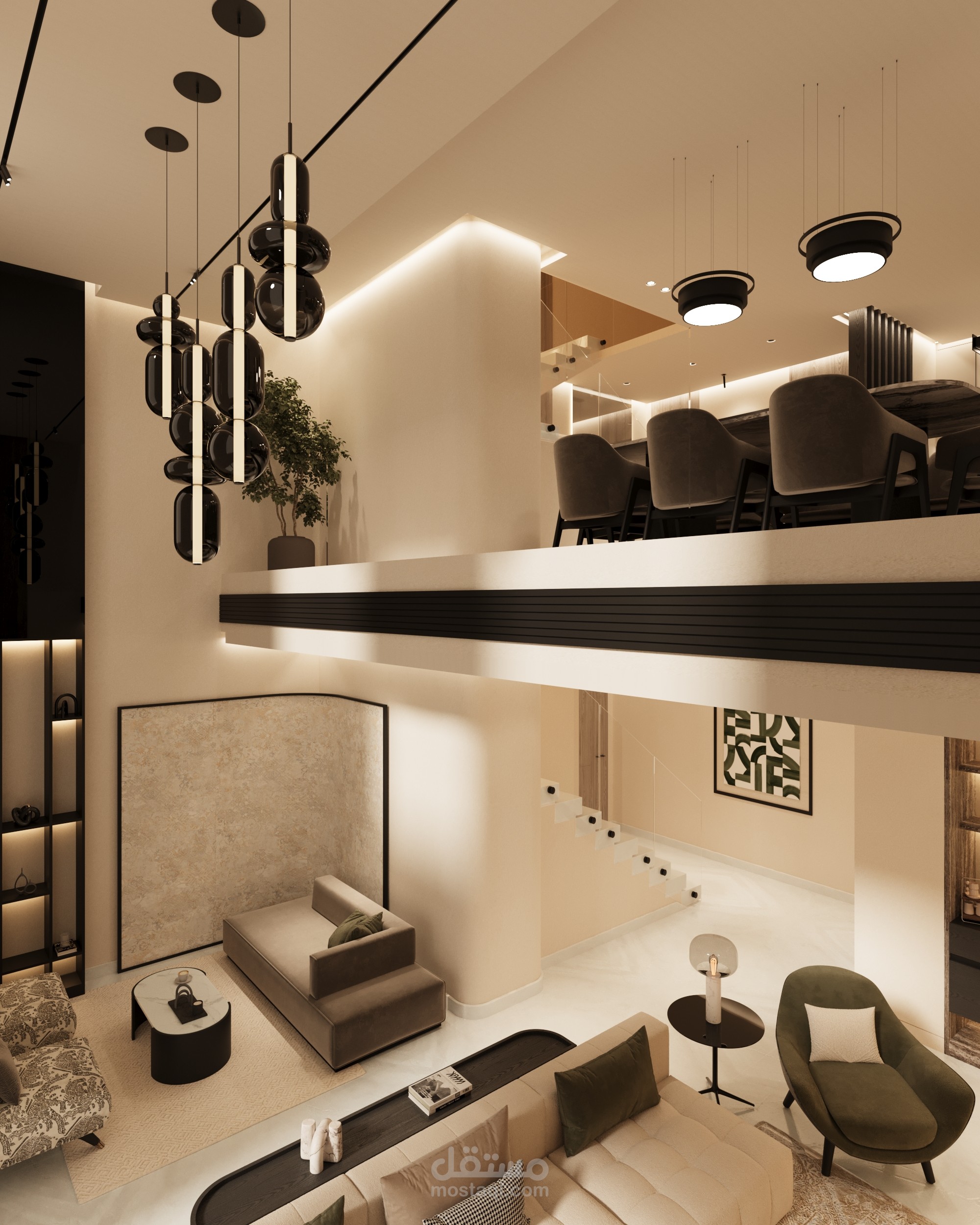 Modern Minimalist Villa – Double-Height Design