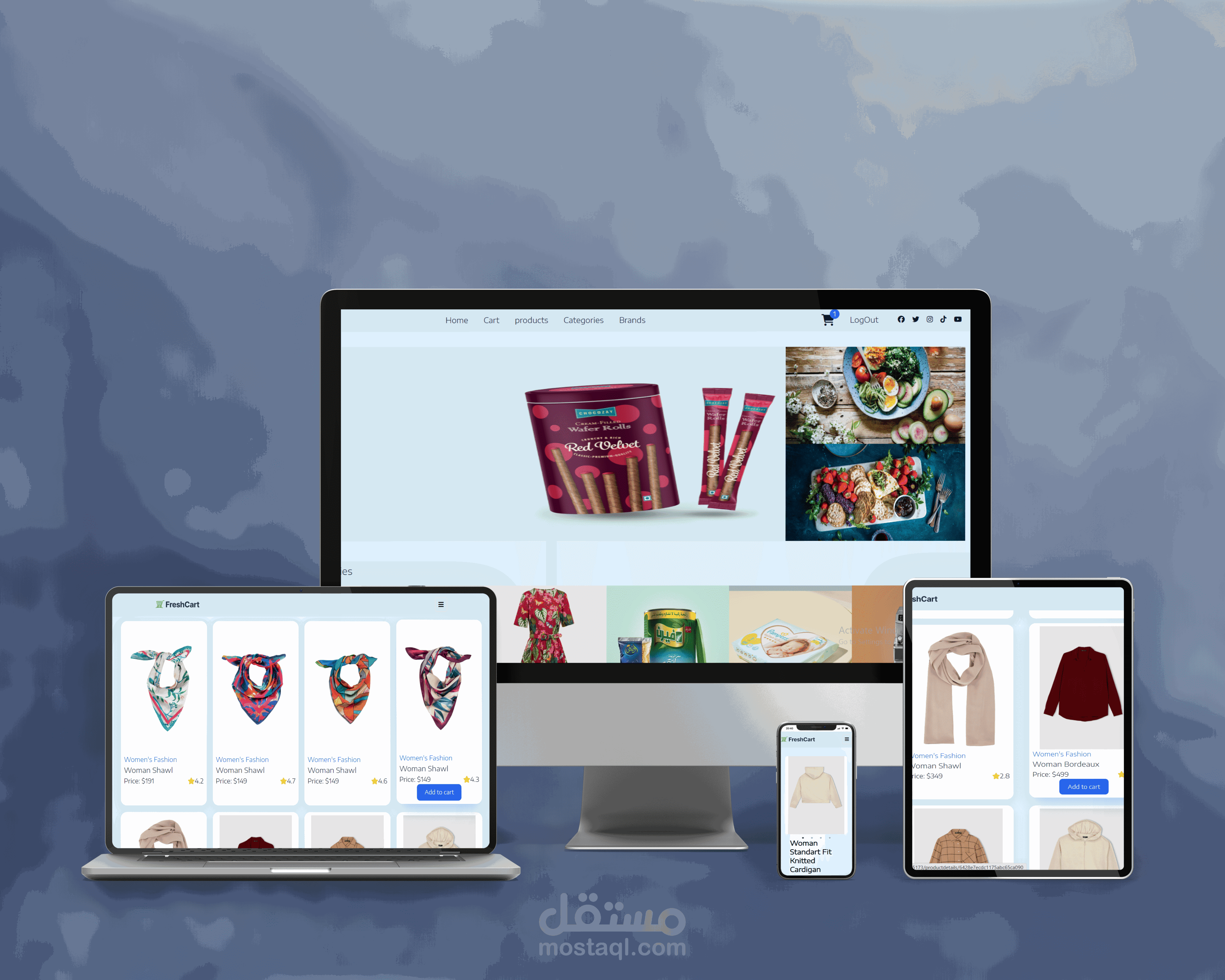 تطوير منصة تجارة إلكترونية متكاملة (Full-Stack)