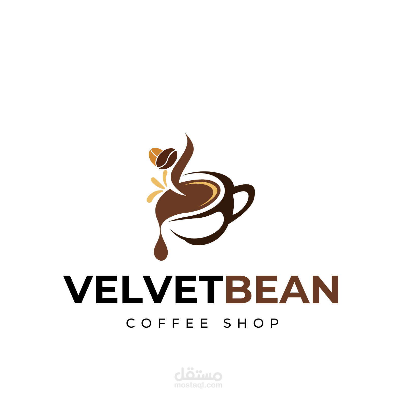 تصميم شعار كافيه عصري وفاخر – Velvet Bean