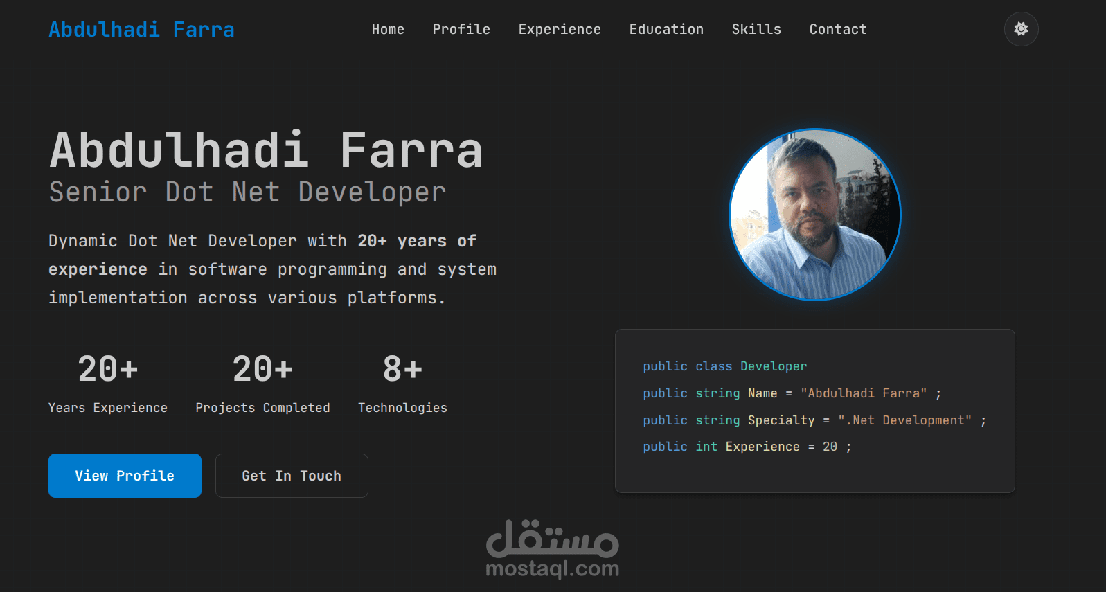 السيرة الذاتية  portfolio