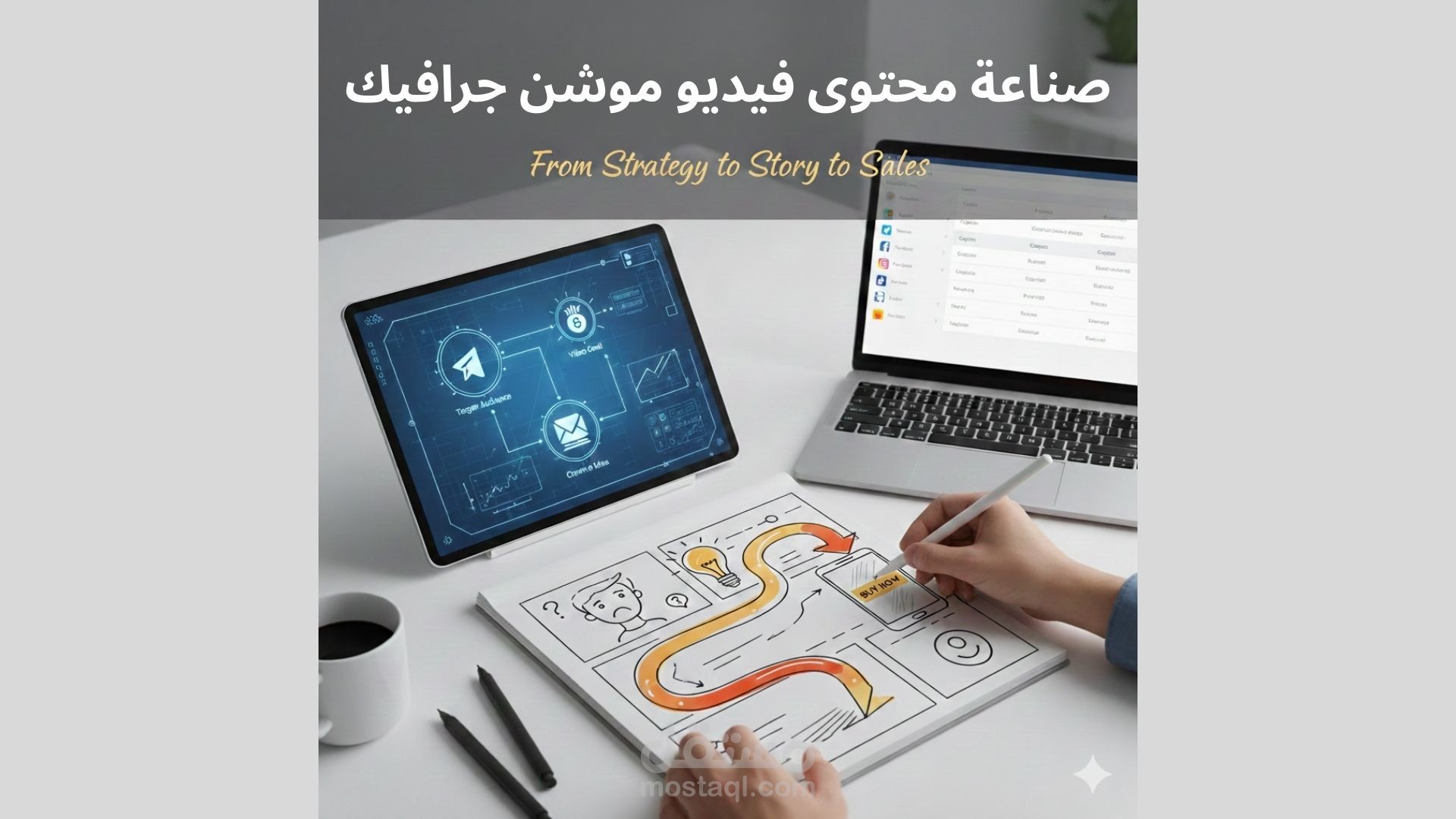 كتابة محتوى فيدوهات موشن جرافيك +  Direction