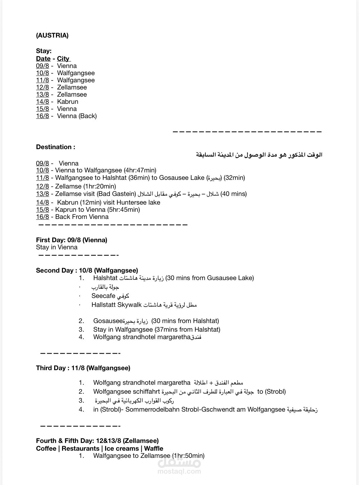 تنظيم الملفات والبيانات + تصميم الرحلات باستخدام Word وExcel