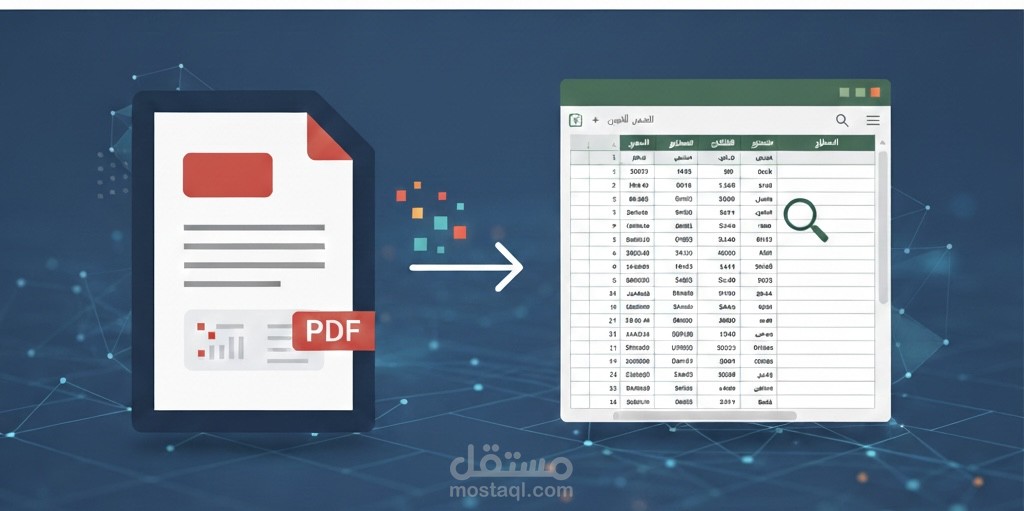 تفريغ بيانات دقيق ومنظم من PDF إلى Excel