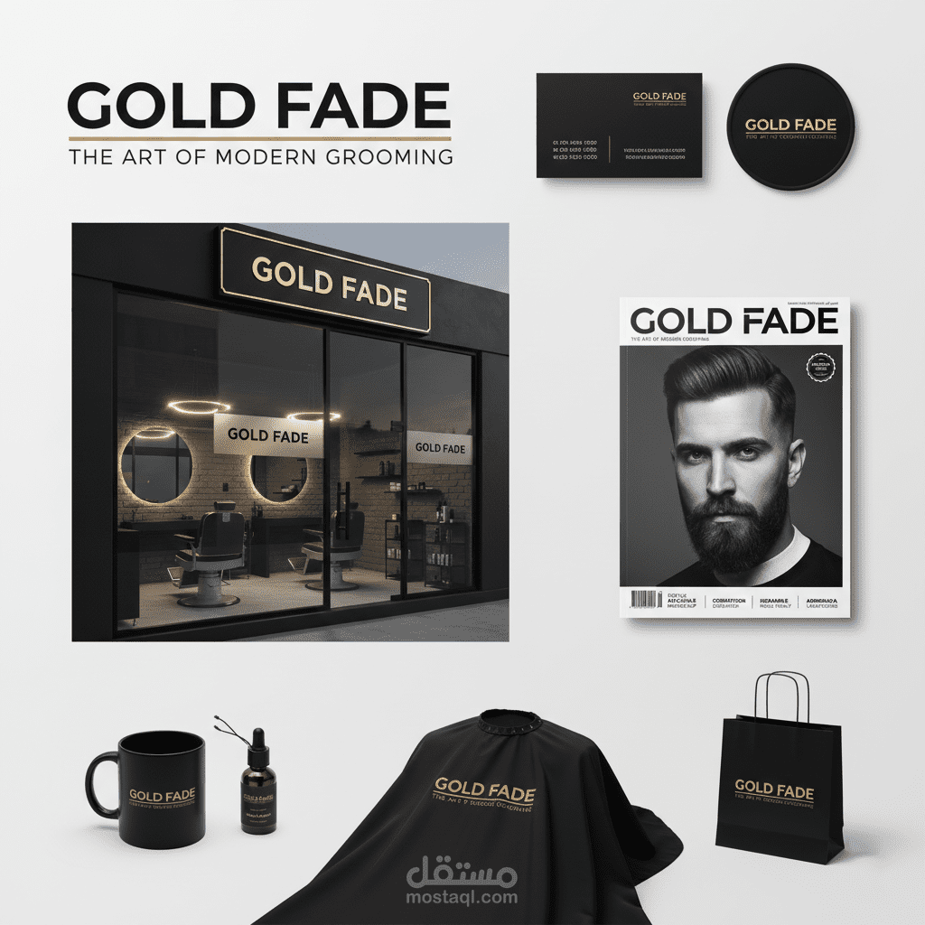 تصميم لوجو احترافي لمحل حلاقة رجالي (Barbershop Logo Design)