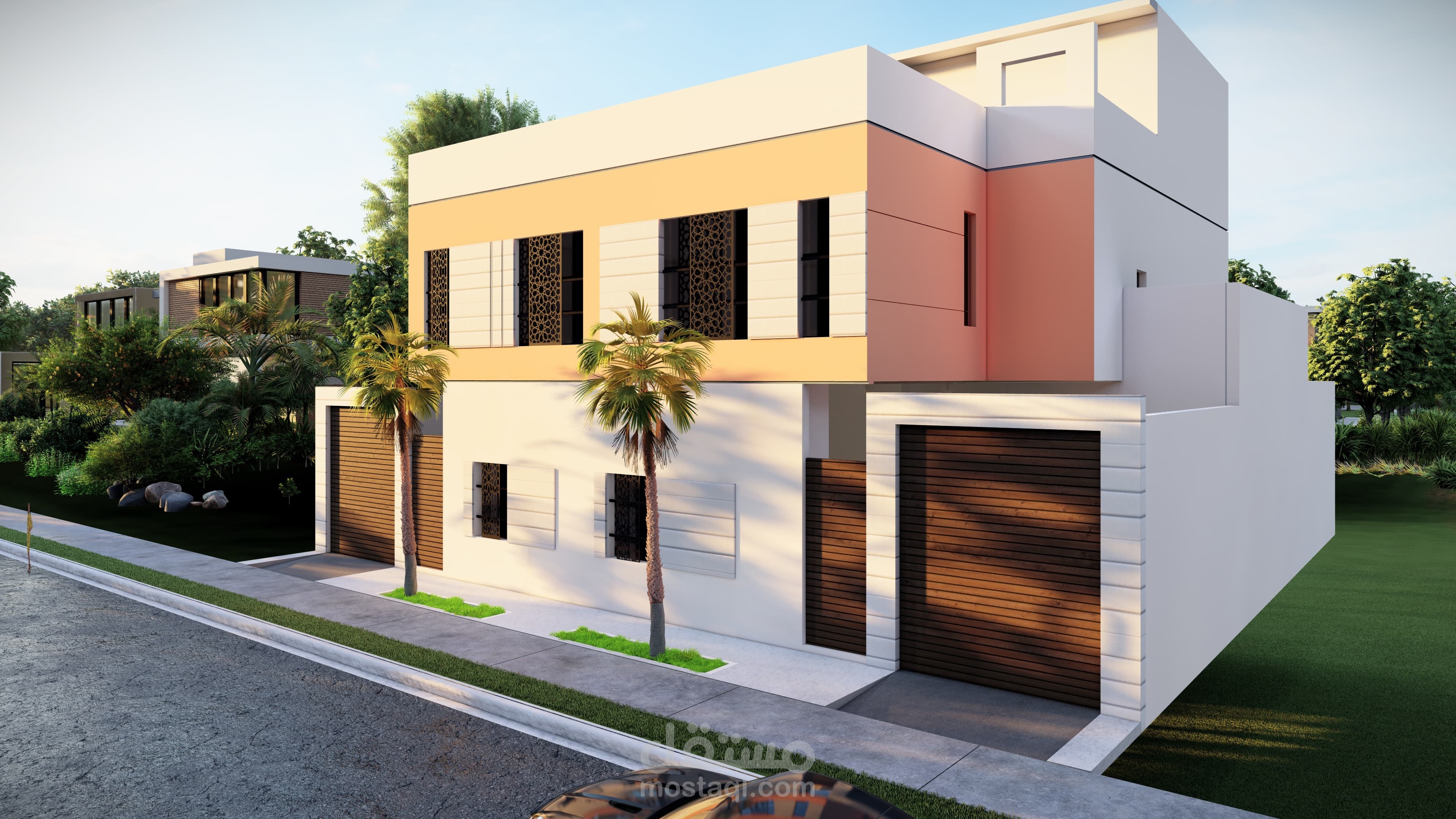 تصميم وتنفيذ واجهة فيلا في الرياض