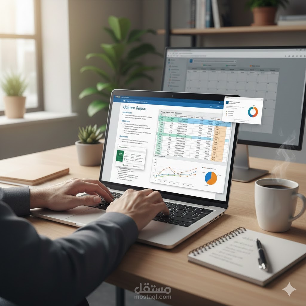 الكتابة على الوورد وعمل تصميمات على البوبوينت وادخال البيانات على الاكسل