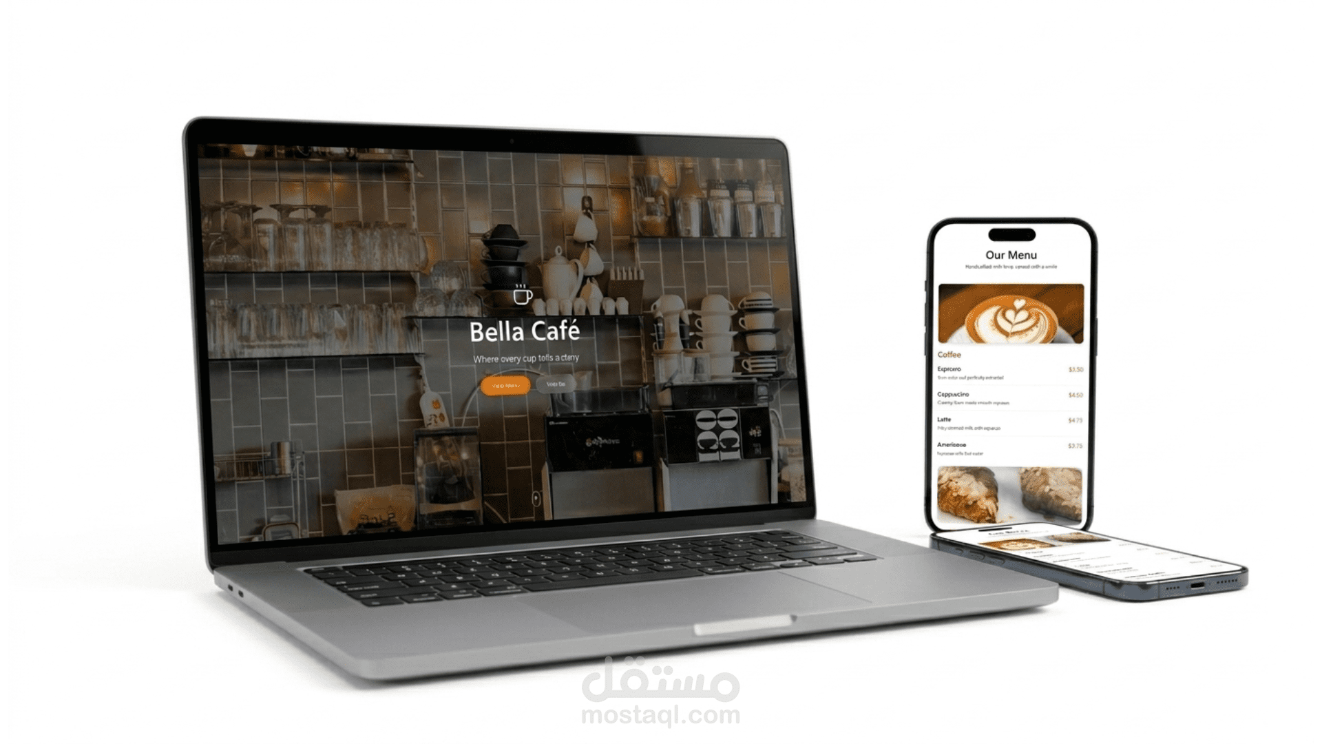 تصميم وتطوير موقع احترافي لكافيه أو مطعم