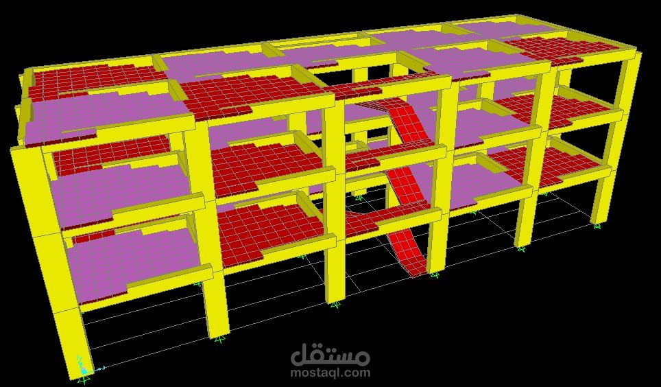 تصميم الاعمدة لمنشا سكنى
