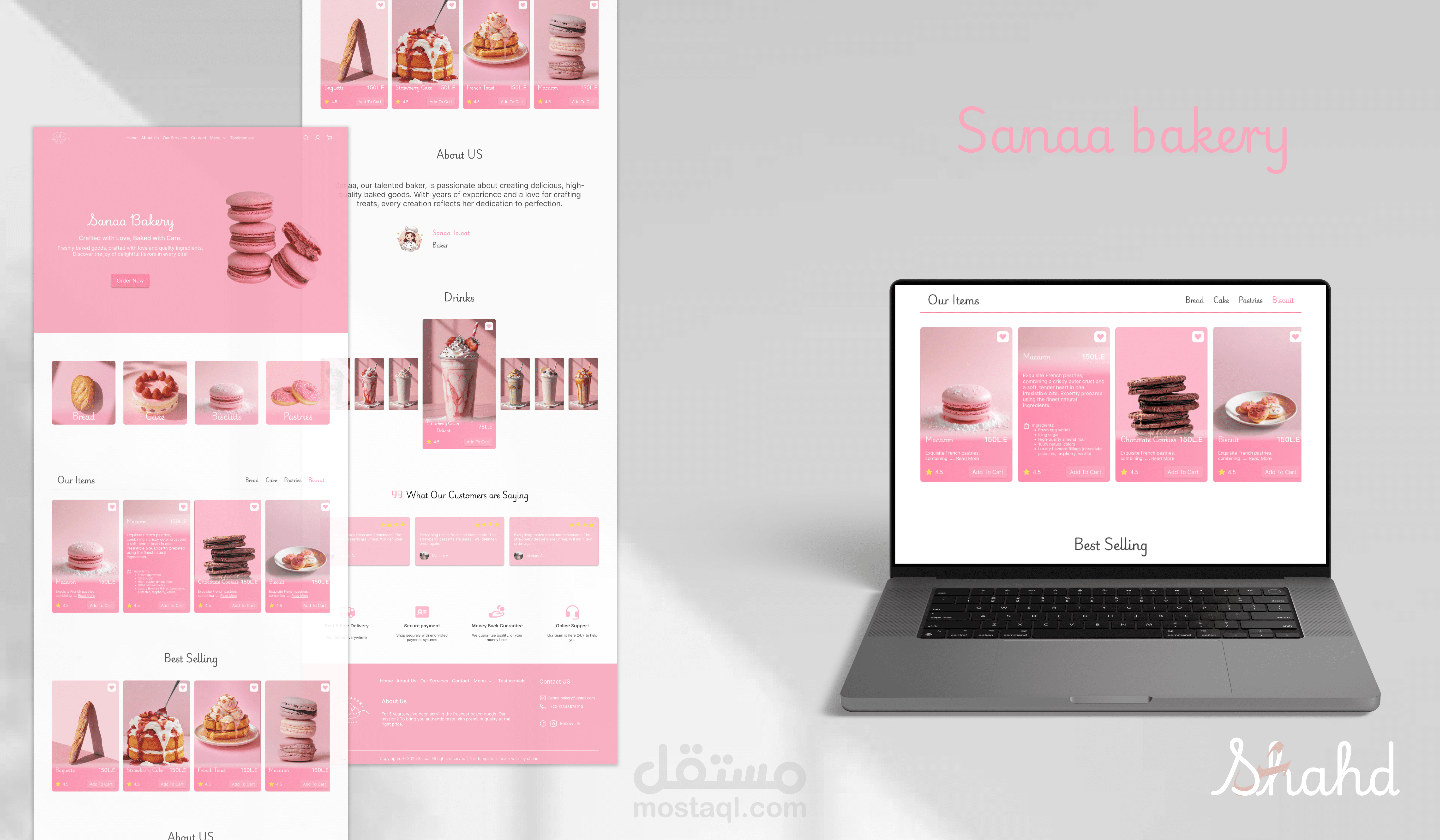 تصميم landing page لموقع مخبوزات