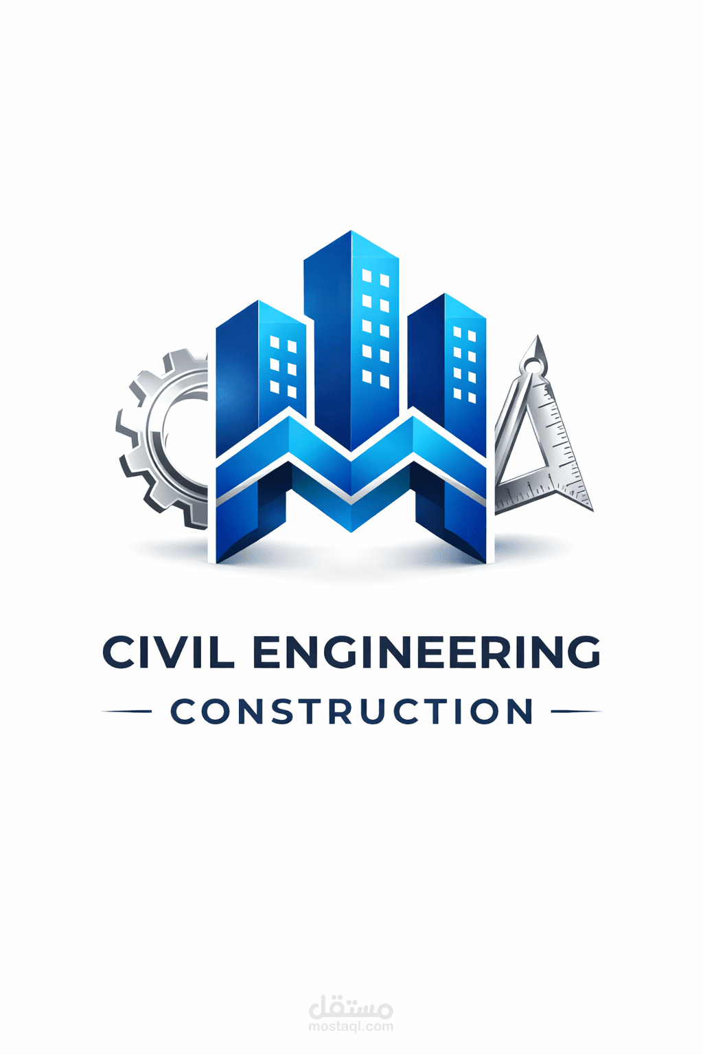 تصميم شعار فاخر لشركة مقاولات وهندسة مدنية