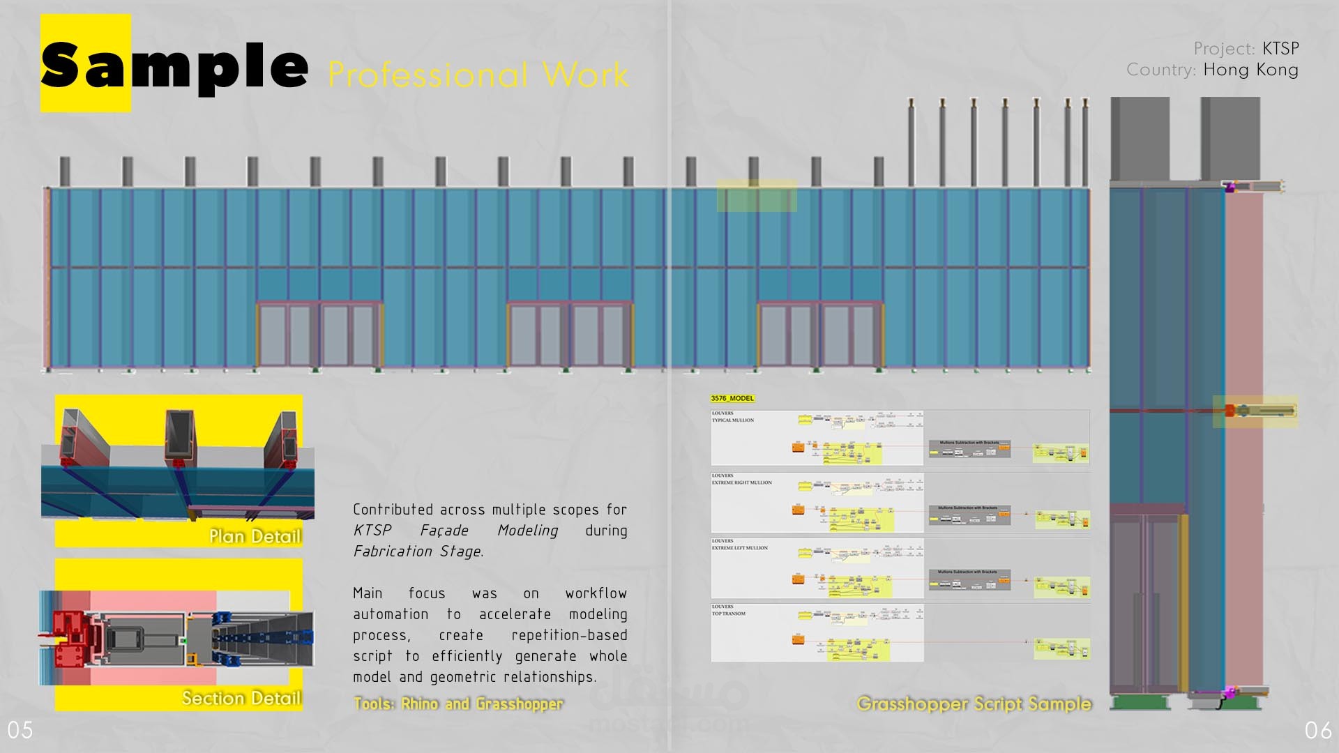 نمذجة ثلاثية الأبعاد 3D بدقة لأعمال واجهات مُفصلة