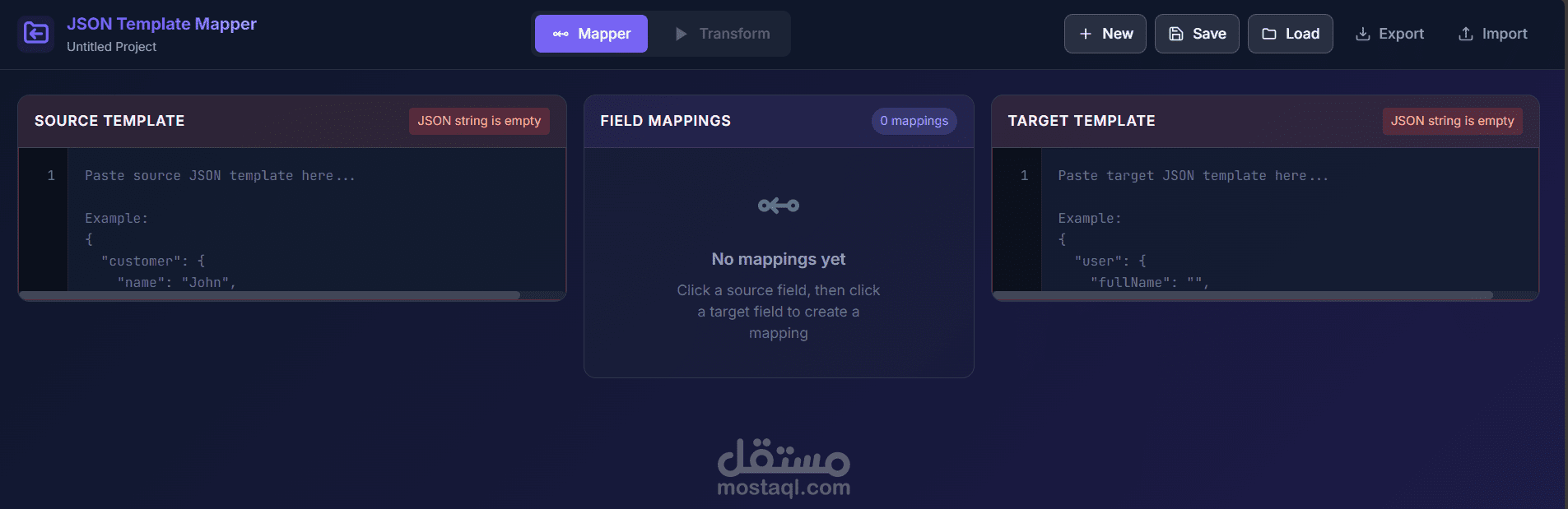 JSON Template Mapper