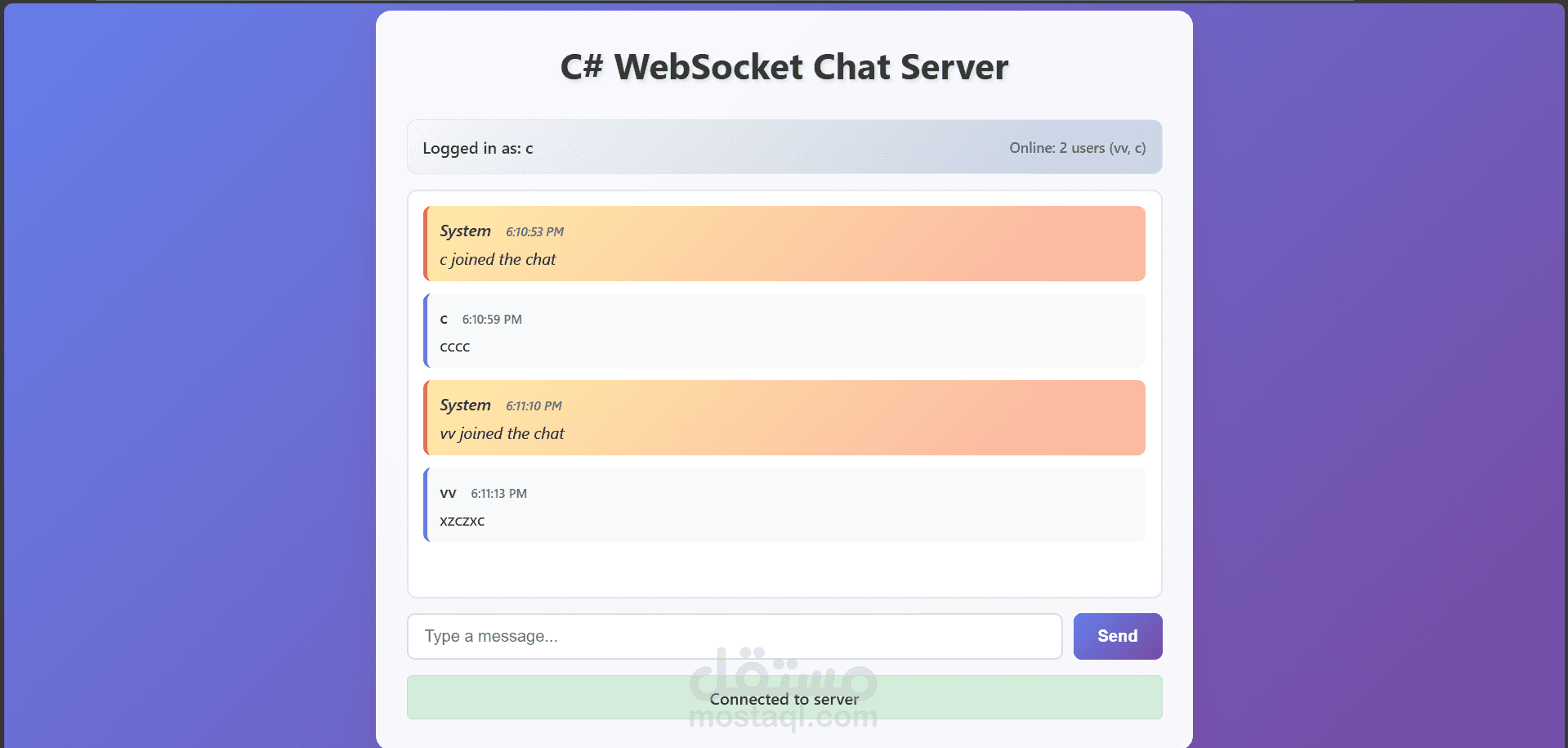 Real-time WebSockets Demo