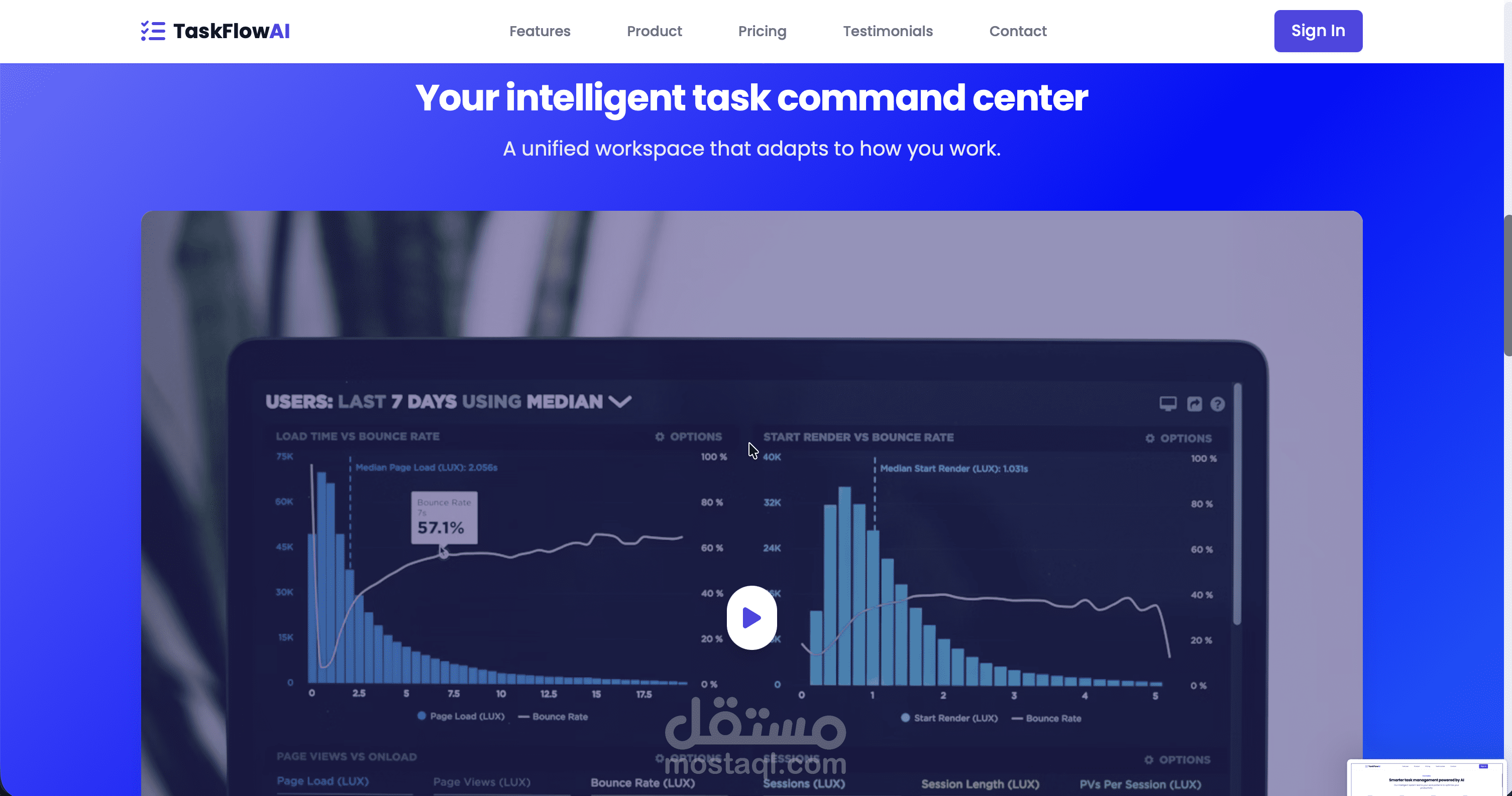 ? تصميم صفحة هبوط لمنتج SaaS مدعوم بالذكاء الاصطناعي