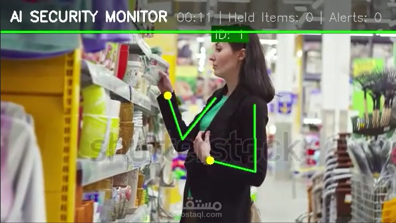 نظام أمني ذكي لكشف السرقة في المتاجر باستخدام YOLO12x وتحليل السلوك