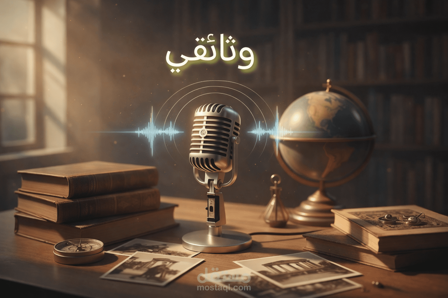 تعليق صوتي وثائقي فصيح (نبرة عميقة ورزينة).