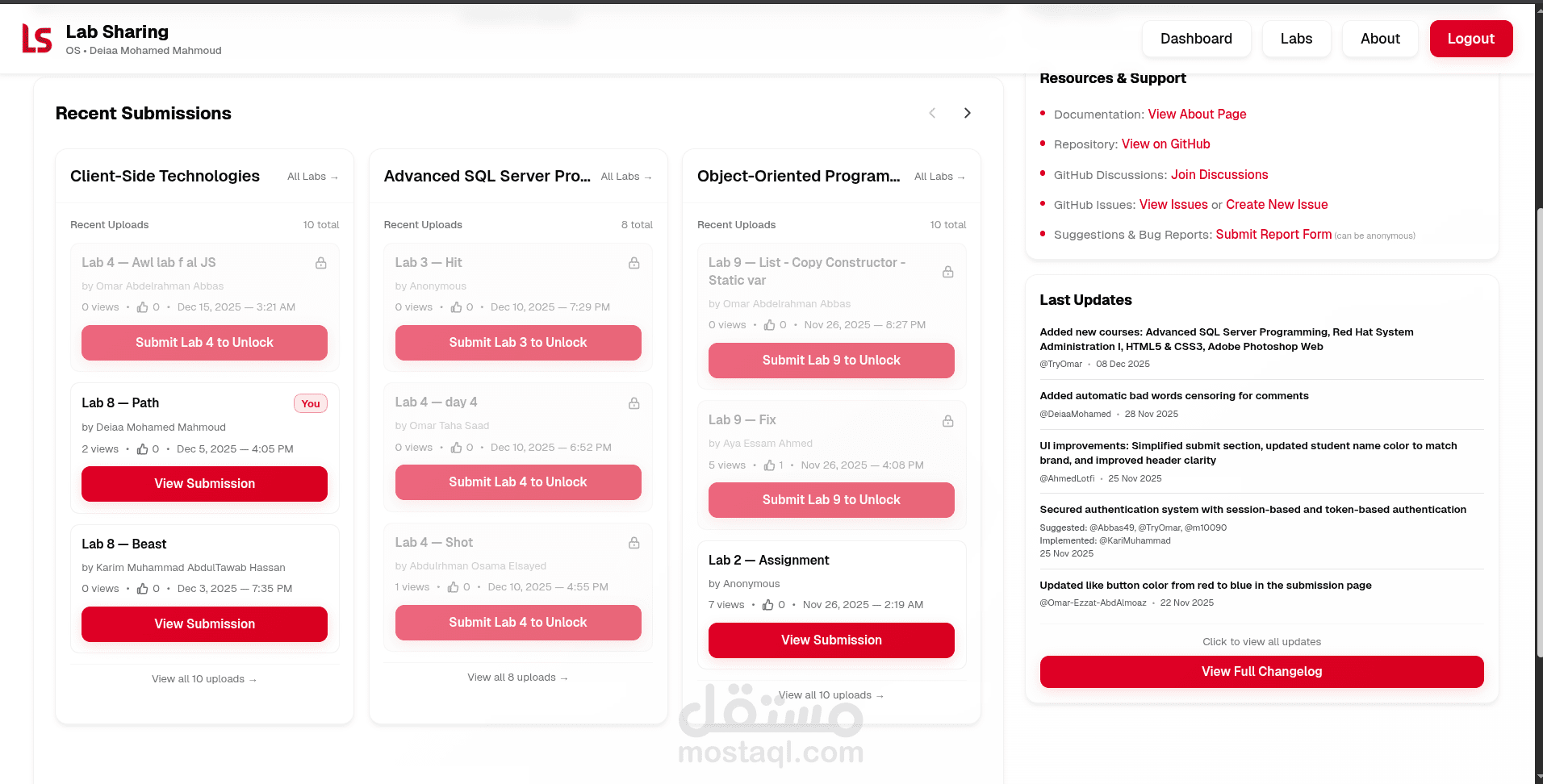 Lab Sharing – منصة تعاونية لمشاركة حلول المعامل للمتدربين