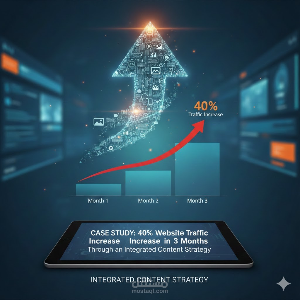 دراسة حالة لمشروع سابق توضح كيف ساهمت في زيادة زيارات موقع عميل بنسبة 40% خلال 3 أشهر