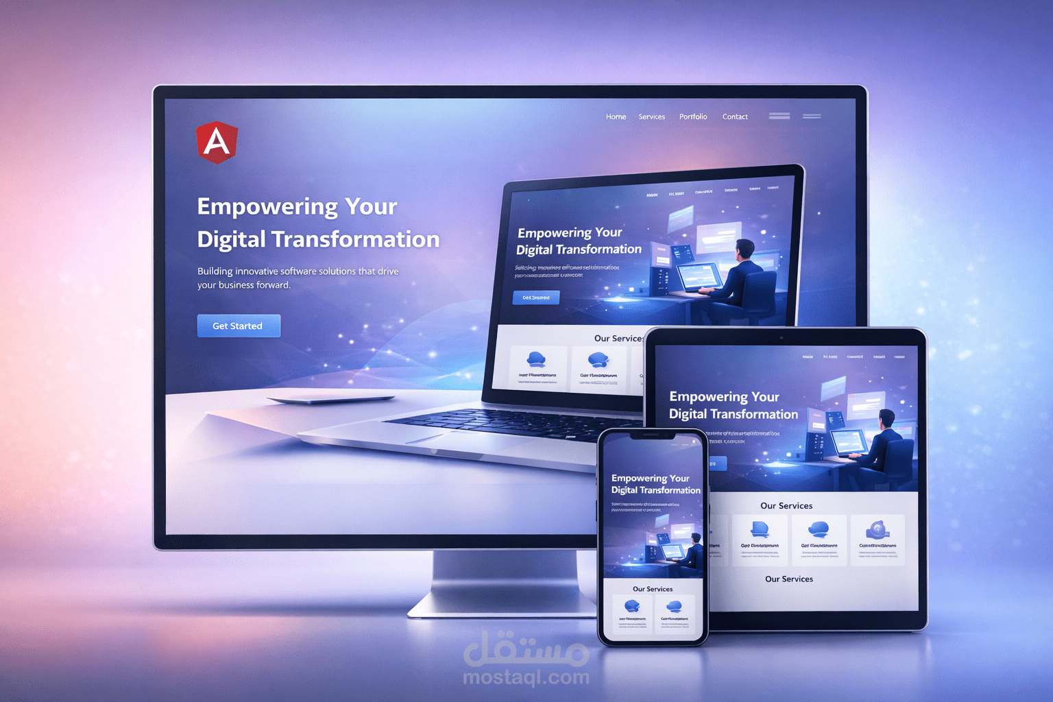 Modern Responsive Landing Page باستخدام Angular وقابلة للربط مع Backend