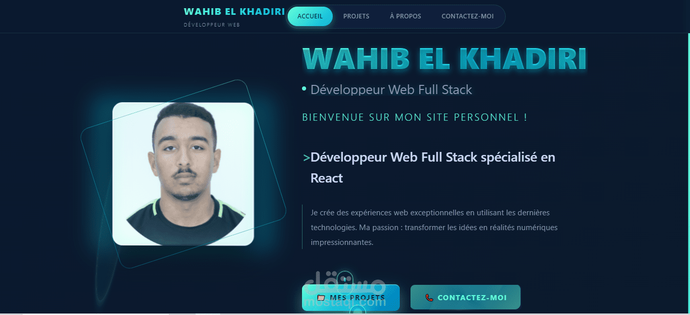 واجهة خاصة بي Portfolio - مبنية بـ React.jsx