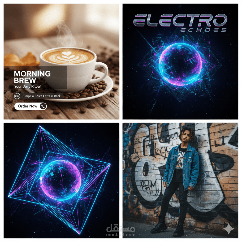 تصميم إعلان سوشيال ميديا إبداعي لمنتج (قهوة)  المهارات: تصميم جرافيك، فوتوشوب، إعلانات.