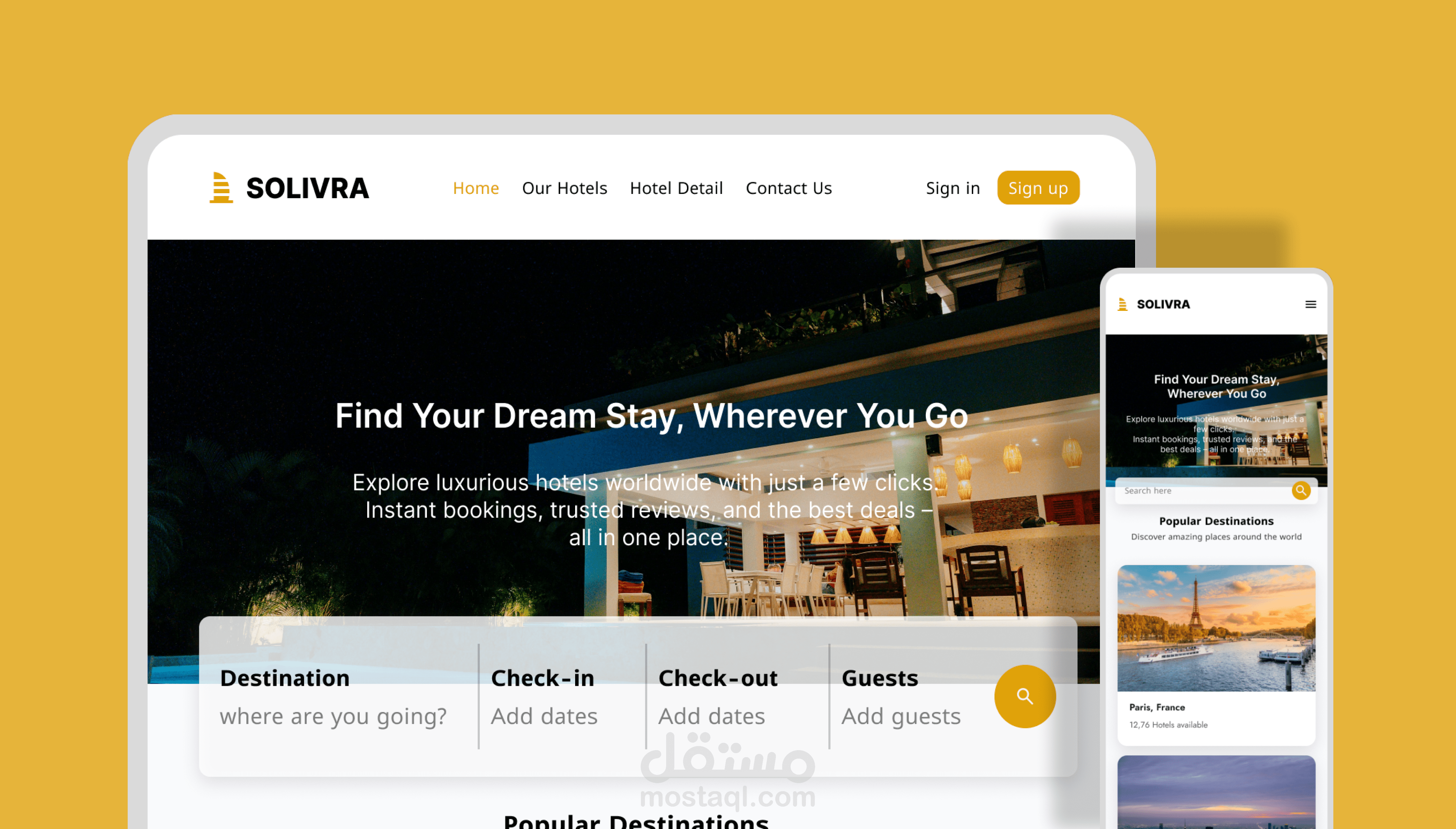 SOLIVRA – Hotel Booking Website Design