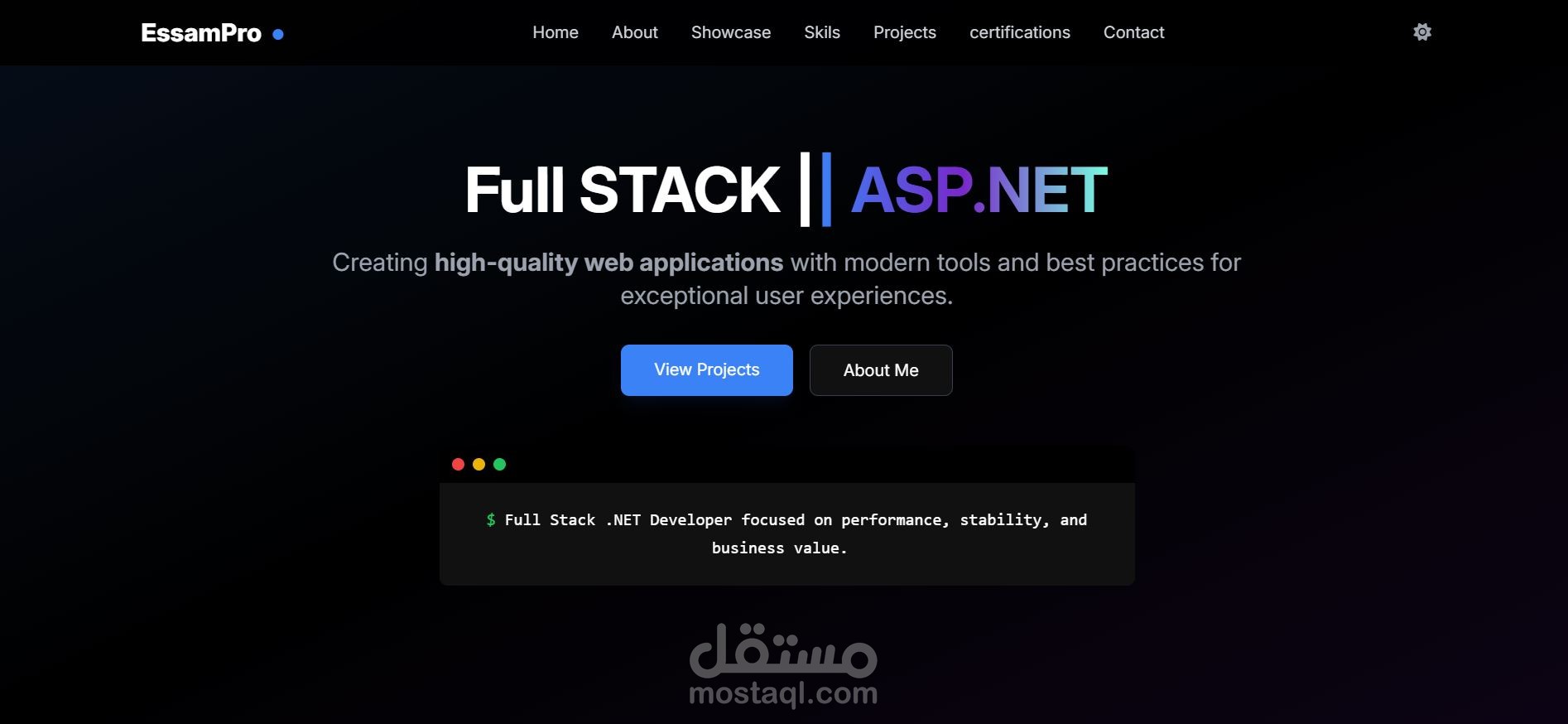 Custom Personal Portfolio Website