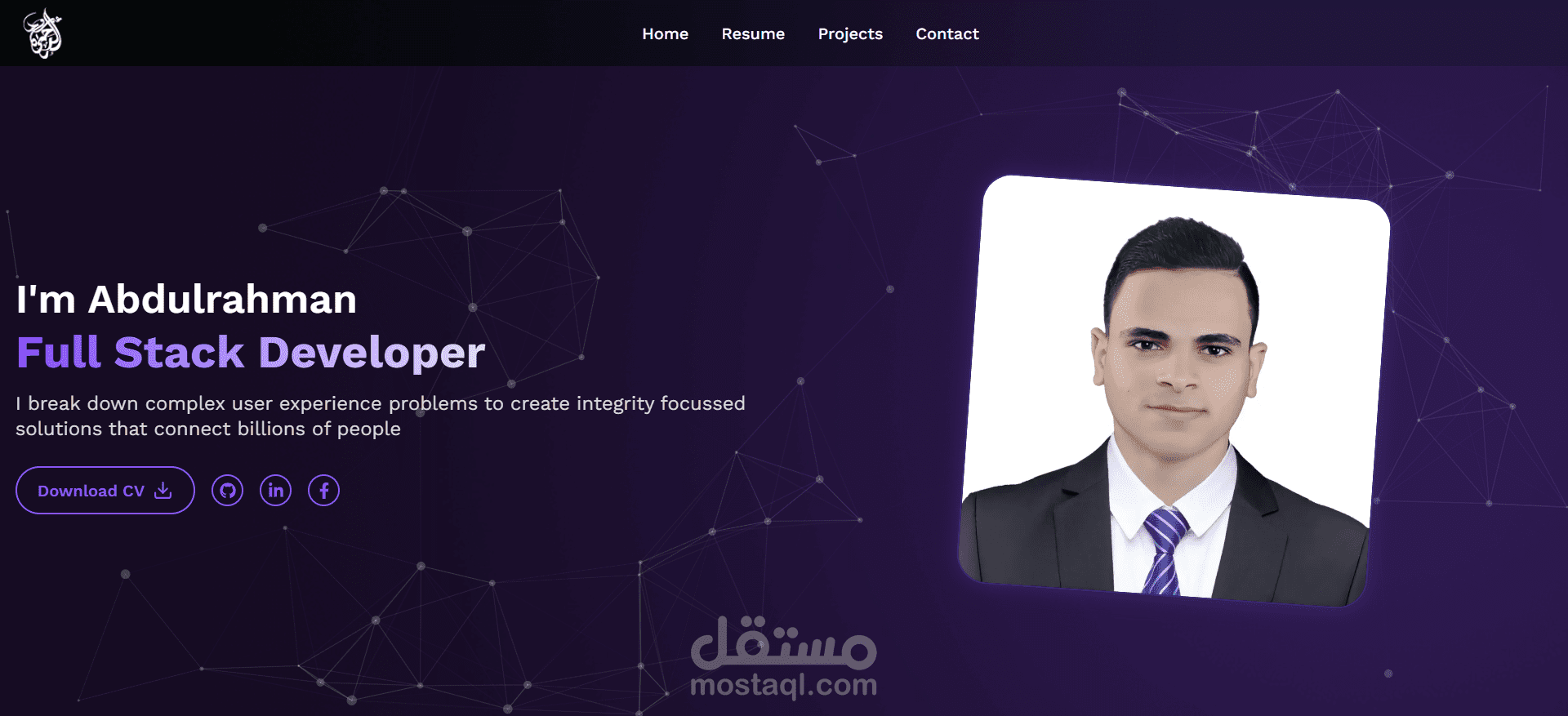 موقعي الشخصي (Portfolio Website)