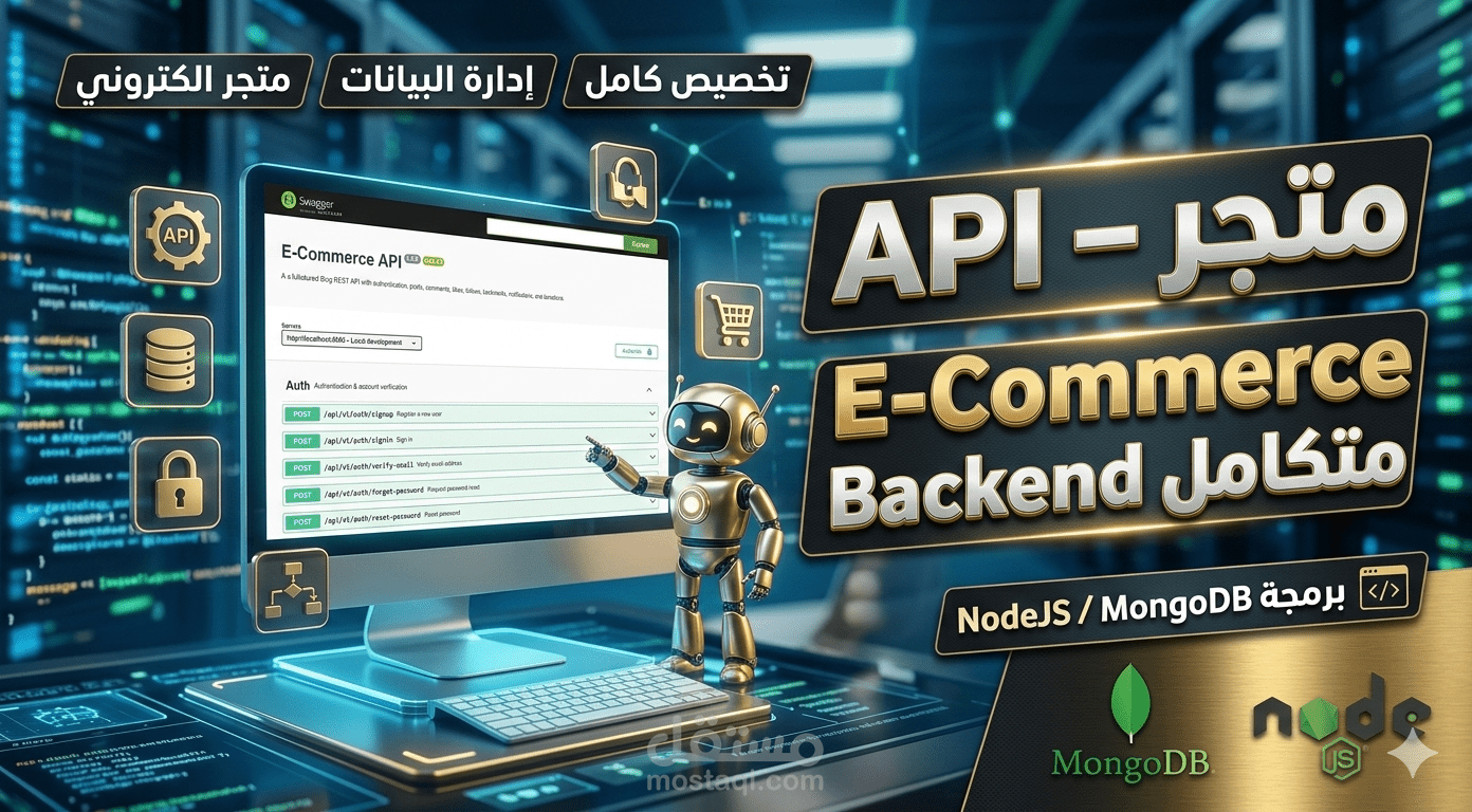 تطوير متجر API – E-Commerce Backend متكامل