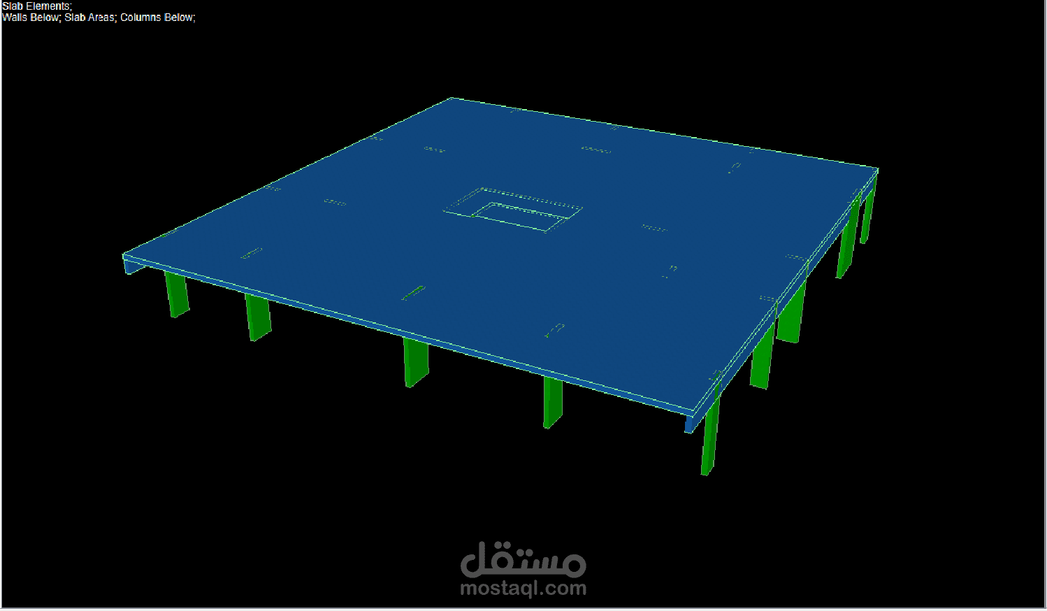 تصميم سقف خرساني باستخدام نظام البلاطات لاحقة الشد