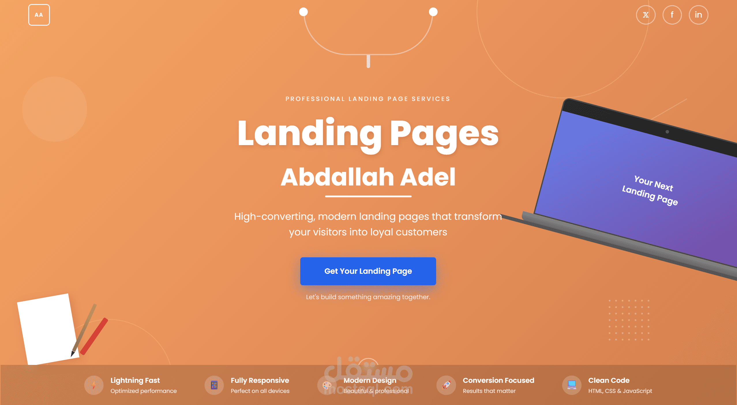 landing page
