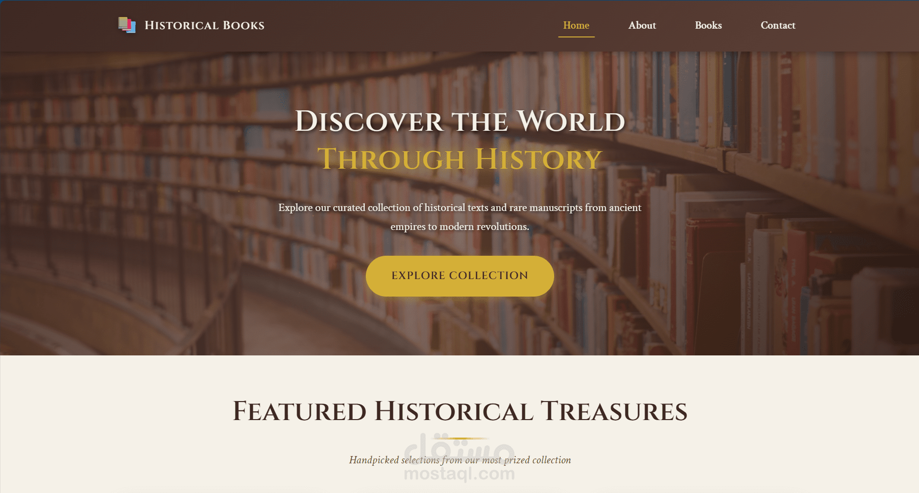 landing page for book store