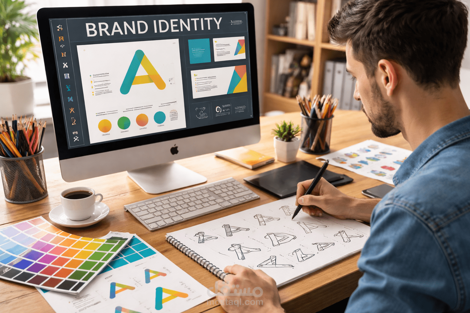 تصميم هوية بصرية مميّزة تساعد علامتك التجارية على الظهور بشكل قوي ومتناسق.