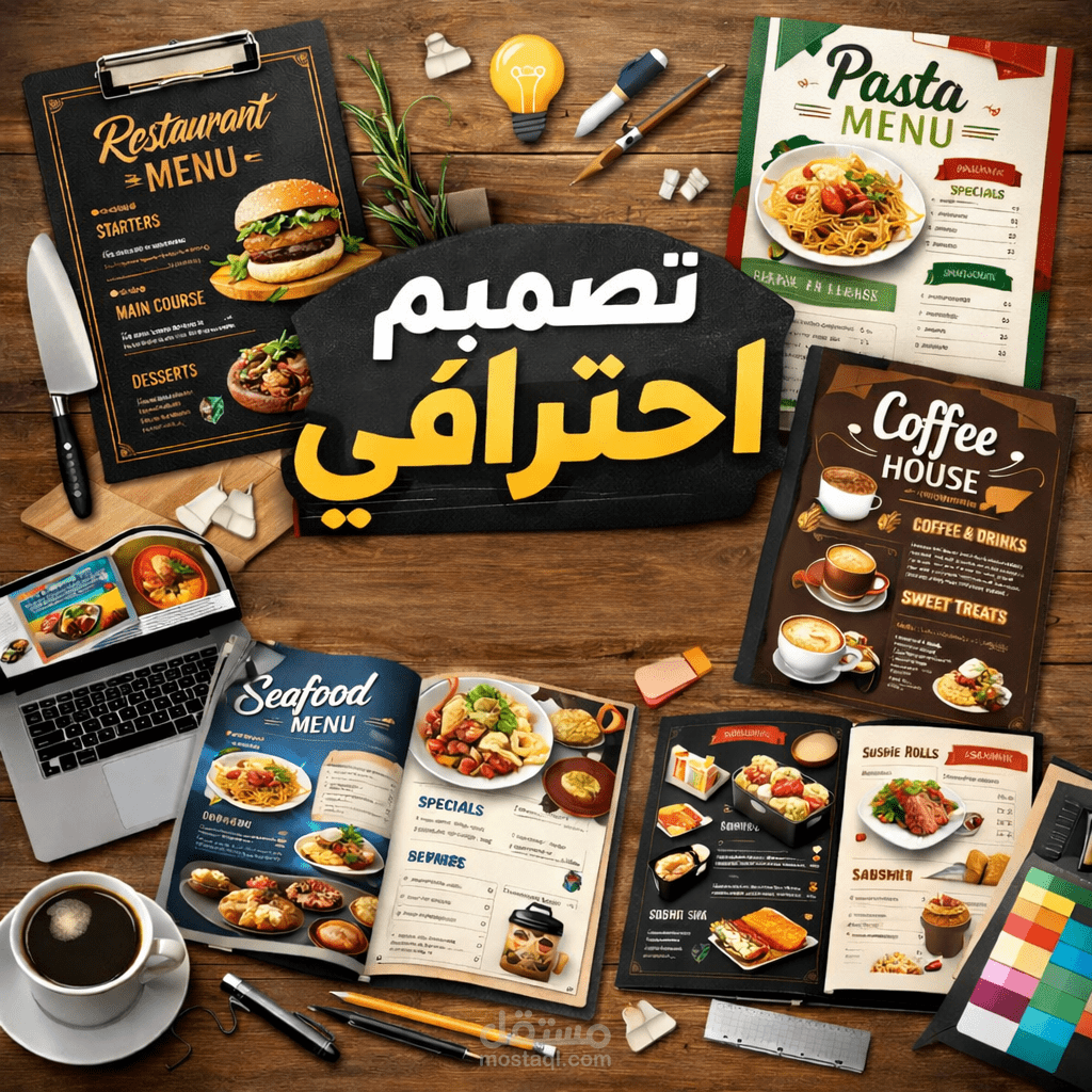 تصميم منيو احترافي وعصري يعكس هوية مشروعك بدقة