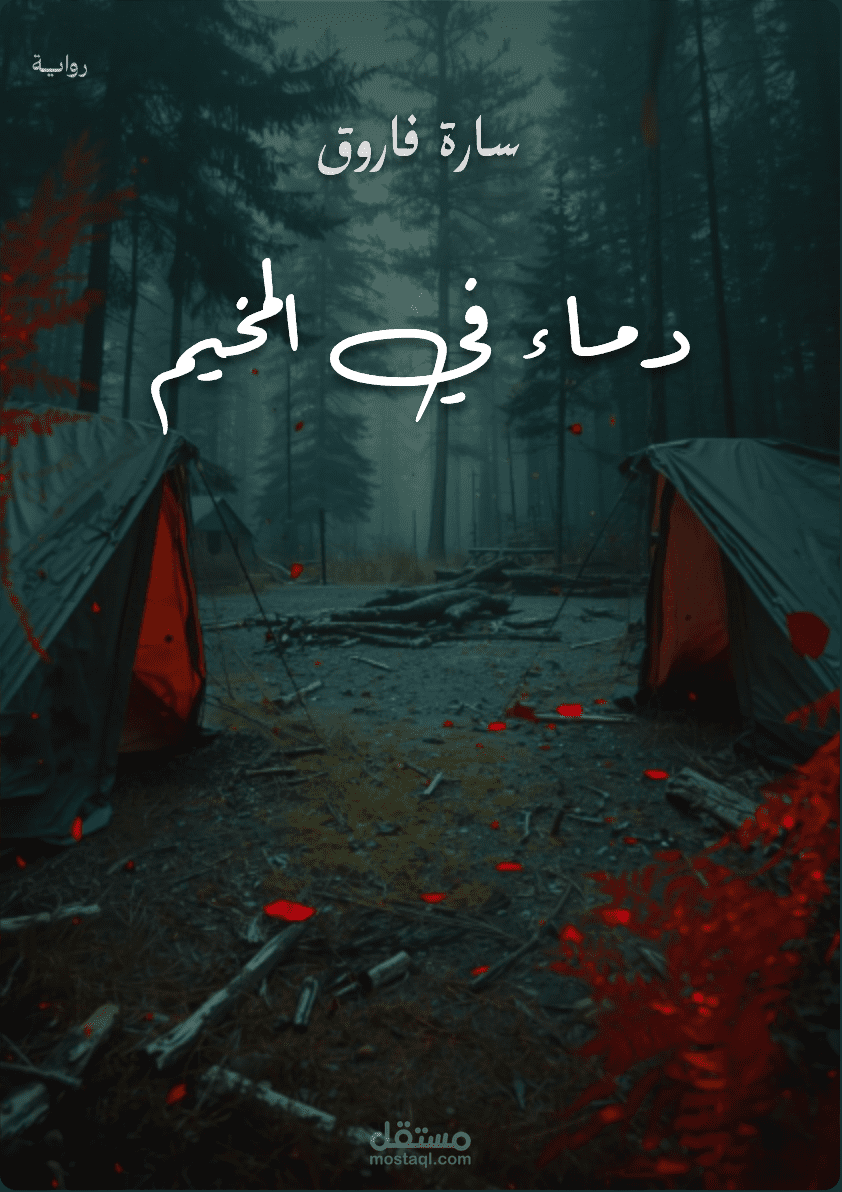 تصميم غلاف رواية رعب وغموض – دماء في المخيم