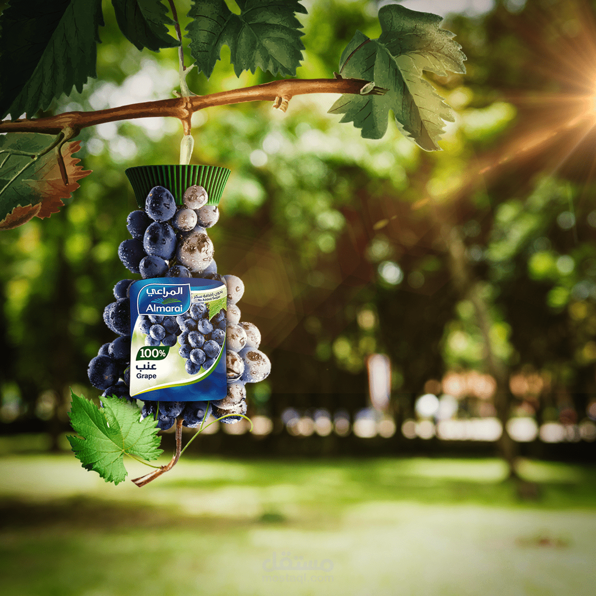 تصميم إعلان إبداعي لعصير العنب المراعي (Photo Manipulation)